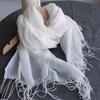 Eșarfă goală din bumbac alb pur Vopsire vegetală Vopsire albastră Vopsire tie-dye Vopsire manuală Eșarfă albă specială Pânză albă embrionară pentru predare