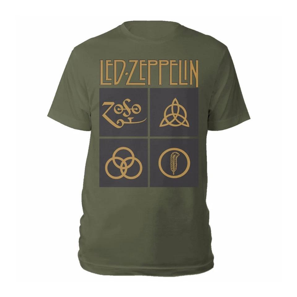 

Led Zeppelin Gold Symbols & Black Squares Authorized Men s T-Shirt- 2XL