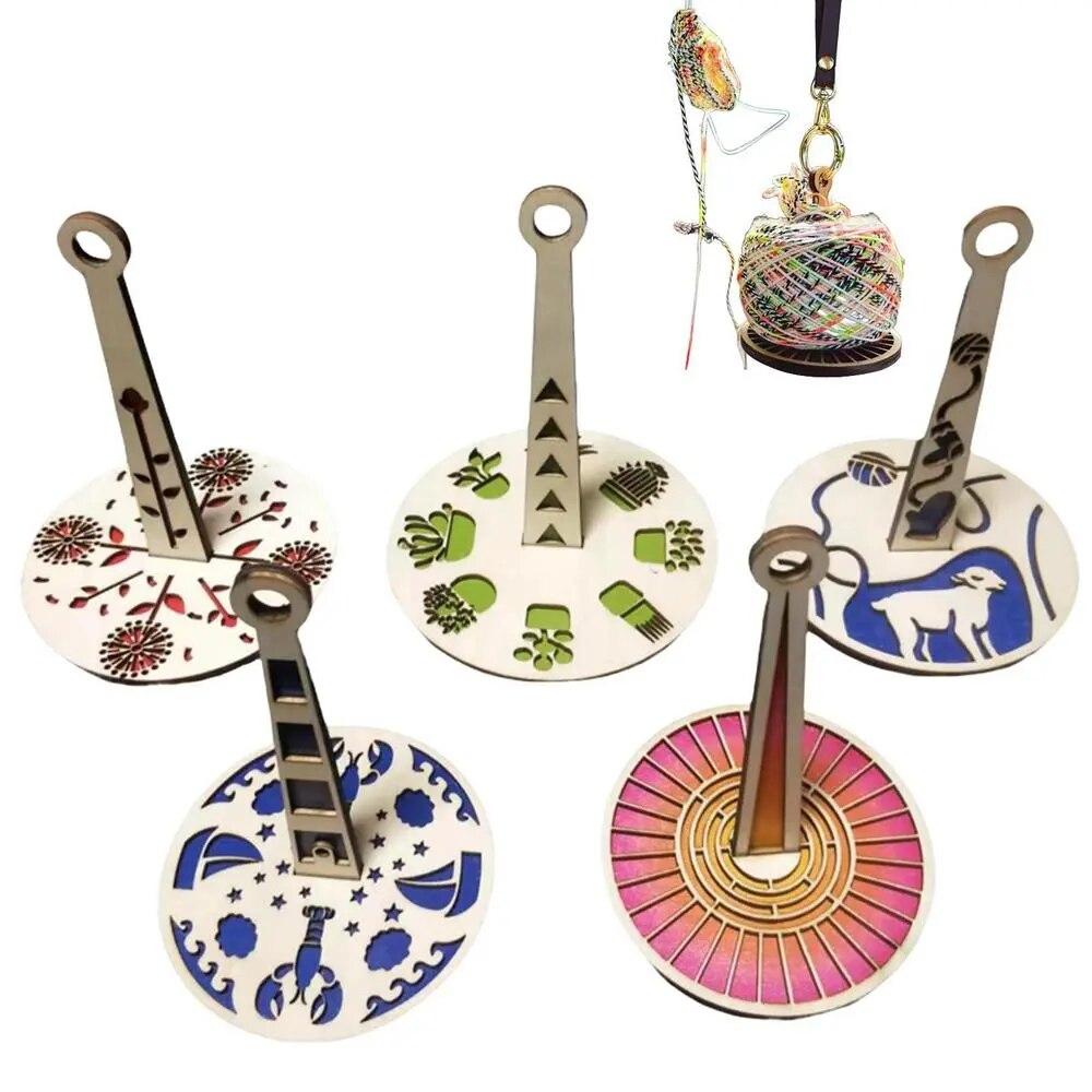 5Pcs Tragbare Handgelenk Garn Halter Für Stricken Häkeln Garn Holz Schüssel Organizer Handwerk Und Stickerei Zubehör Nähen Liefert