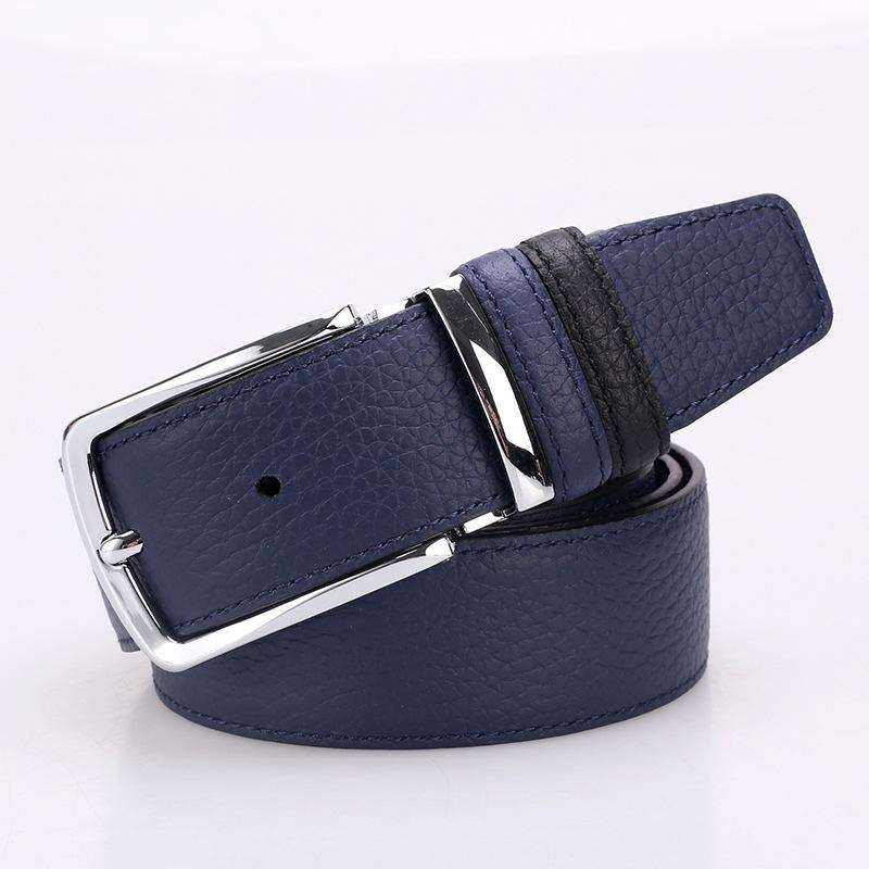 

Top Layer Cowhide Belt, Fashionable Pin Buckle Belt, Double-sided Use for Trendy Men, All-in-one Business Genuine Leather Belt 95Cm-125cm
