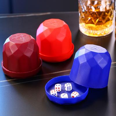 1 Set Dice Cup with Base 5 Dot Dice Heavy Duty Manual Shaker Cup
