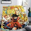 Goku Cartoon Pattern Flannel Blanket, High Quality Comfortable for All Seasons, Home Decor, Warmth and Comfort, Perfect for Gifts.