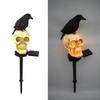 Solar Halloween Skull Stake Lights Decorations  Waterproof Resin Skeleton  Decor for Outside Yard Garden Lawn
