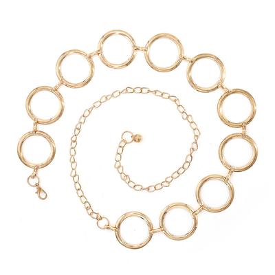 Damen O-Ring Reifen Kettengürtel Modisch Elegant Legierung Taillengürtel Glieder Kleiderdekoration