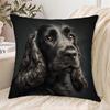 1pc Pillowcase, Black Cavalier King Charles Spaniel Print, 2D Flat Printing, Single-Sided Print (No Pillow Insert), 17.72 X 17.72 Inches (45 X 45 Cm),