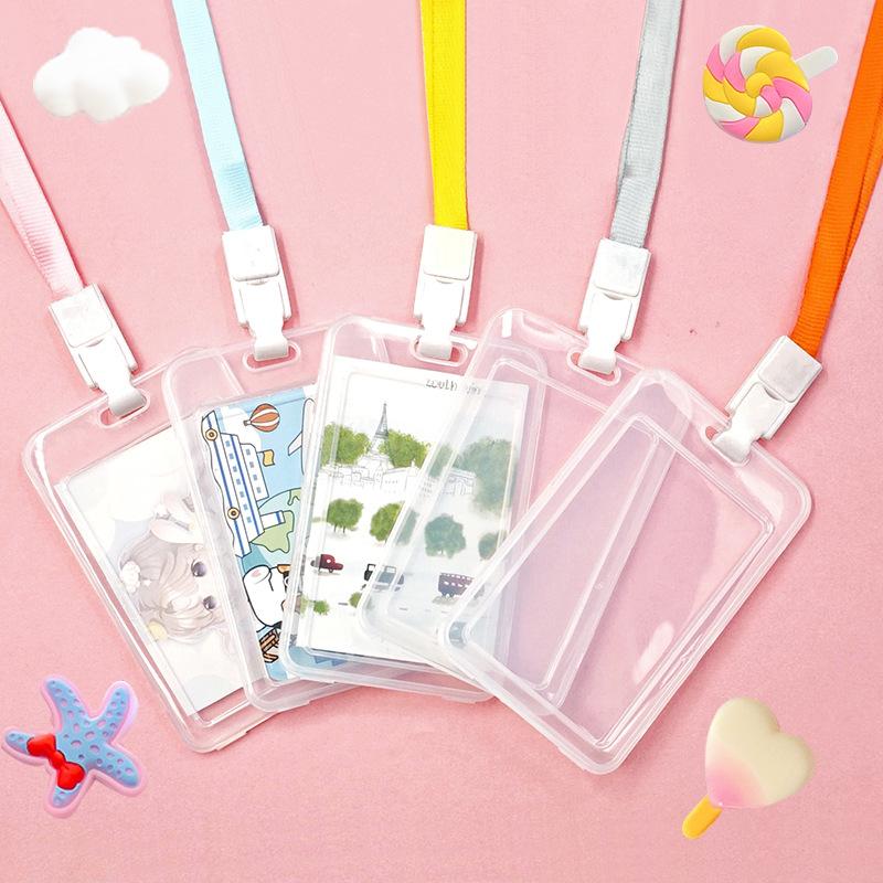 

Прозрачный чехол для карты Пластиковый чехол для проездного билета Бейдж защитный чехол, набор для пропуска на территорию кампуса, аксессуары шнурок 1