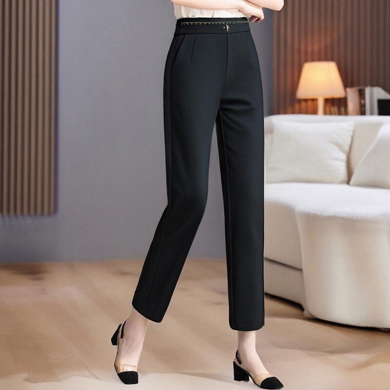 Pasite Women's Elastic Waist Straight-Leg Casual Pants