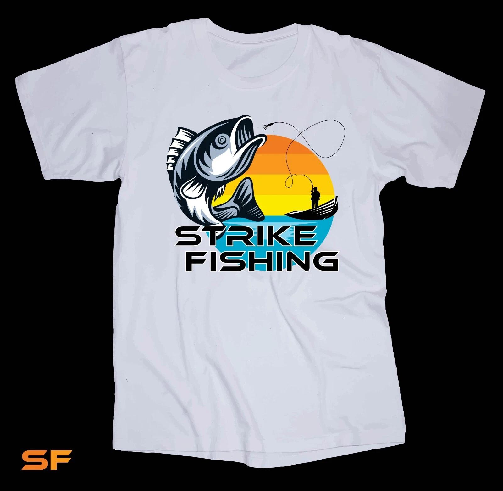 

Strike Fishing Sunset white T-shirt Boating Bass Fish Norfork Lake Life Marina 2XL