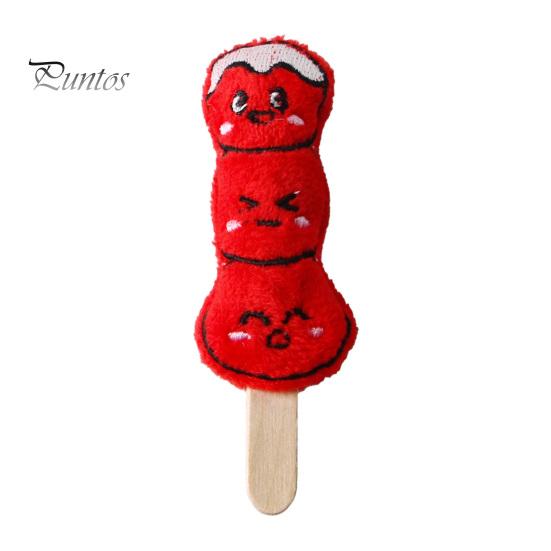 Small Lightweight Cat Kitten Toys Plush Chew Toy, Sugarcoated Haws Stick Design, Teething Solo Play for Cats Stuffed Toy Indoor Biting, Boredom