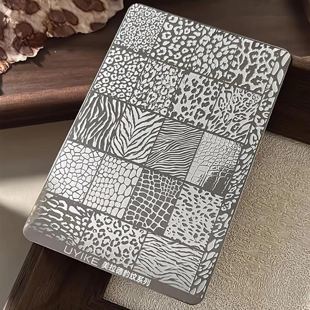 Leopard Print Nail Art Template 14.5cm DIY Manicure Tools Reusable Nail Stamping Plate