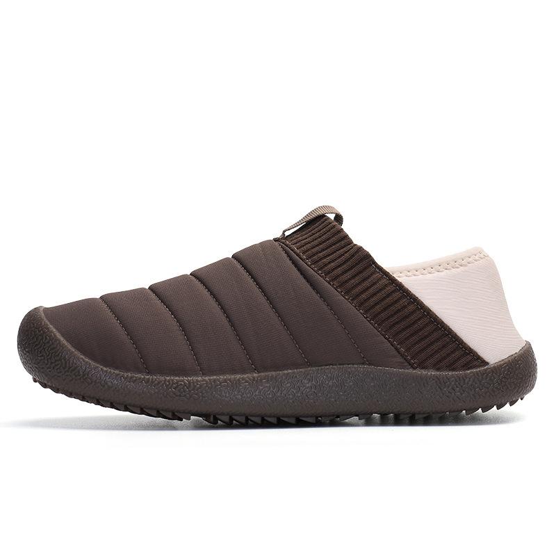

2024 new winter cotton shoes men s outdoor leisure one-pedal board shoes couple snow boots large size cotton shoes 48 коричневий