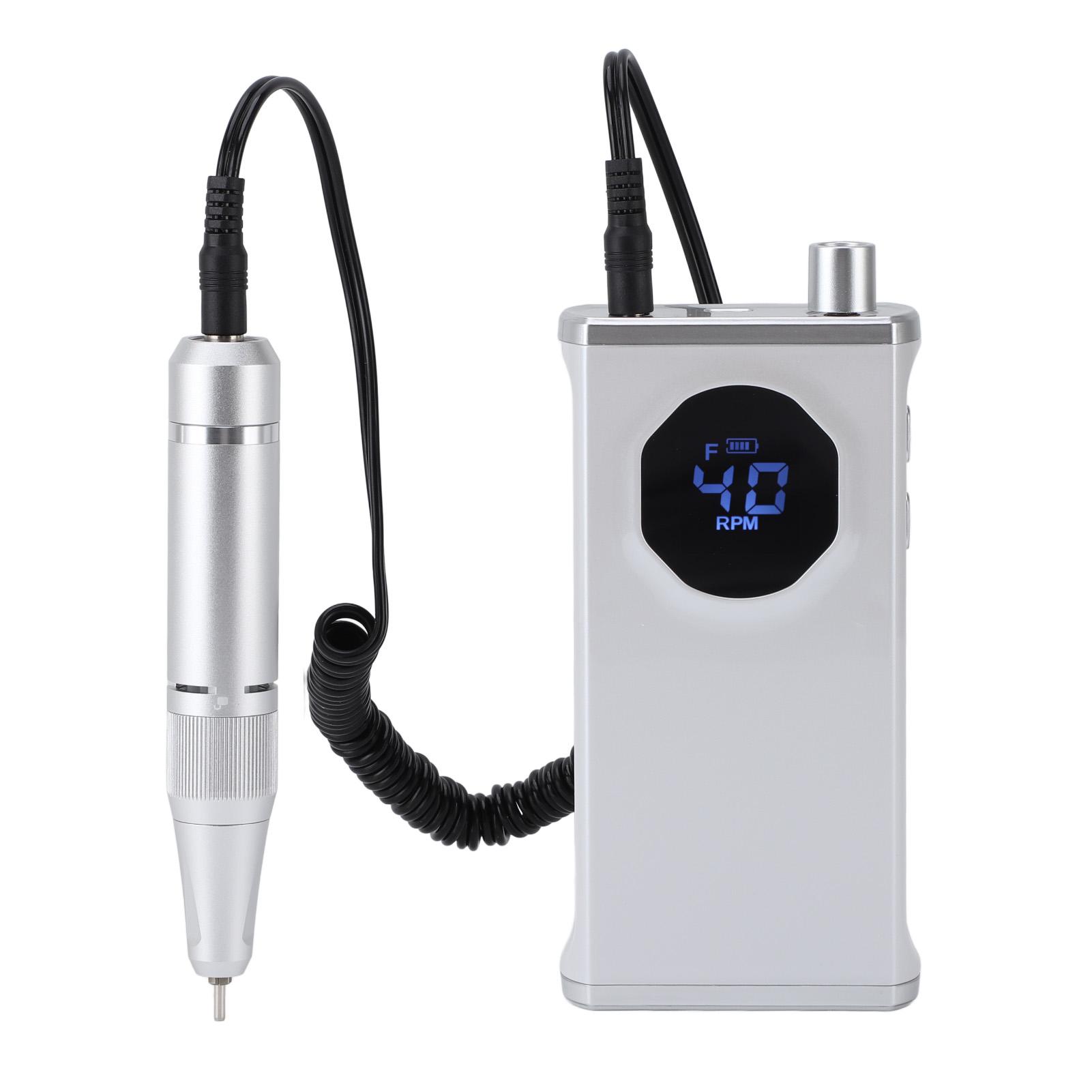 

40000 об/мин электрическая дрель для ногтей аккумуляторная профессиональная пилка для ногтей шлифовальная машина для акрила и геля с пылеудалением белый