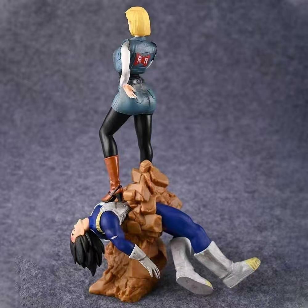Android 18 Villain AttackAttack Vegeta Dragon BallZ The Fourth Form SSj3 9.84Inch/25cm Can move PVC Beautiful girl Figure Toys