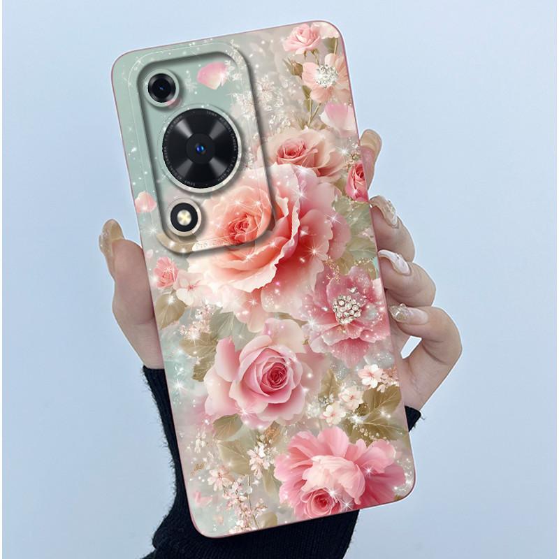For Huawei Nova Y72 Phone Case Fashion Simplicity Flower Matte Silicone Shell For Huawei Nova Y72S Y63 Y 72 Back Cover Housing