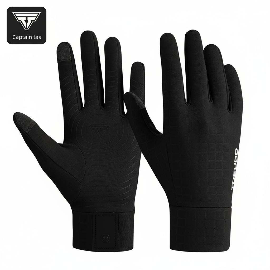 Captain Tas Marathon Running Gloves Women's Warm Windproof Touchscreen Outdoor Cycling Non-Slip Sports Gloves Men's