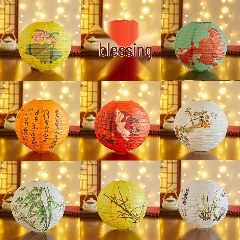 2025 Chinese Style Red Lantern: Dragon Boat & Mid-Autumn Festival Decorative Pendant with Luminous Design for Spring Festival & National Day.