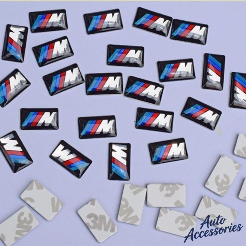 RTJF7 4pcs Car Steering Wheel Hub Caps Center M Emblem Badge Sticker DIY Sticker for Bmw M Power E90 E91 F02 E60 F10 F15 F30 M3 M5 E64