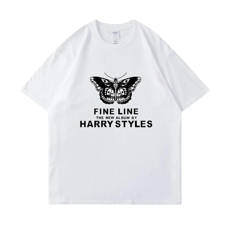 Harry Styles Women's Butterfly Printed T-shirt Summer Fashion Cotton Casual Top Women's Y2K Retro Street T-shirt Clothing