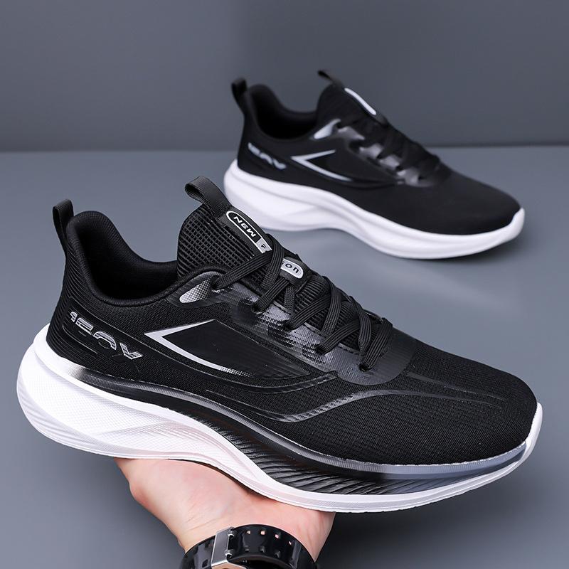 New Men's Breathable Mesh Sneakers Summer Casual Lace Up Walking Comfortable Tennis Footwear Soft Sole Jogging Vulcanized Shoes