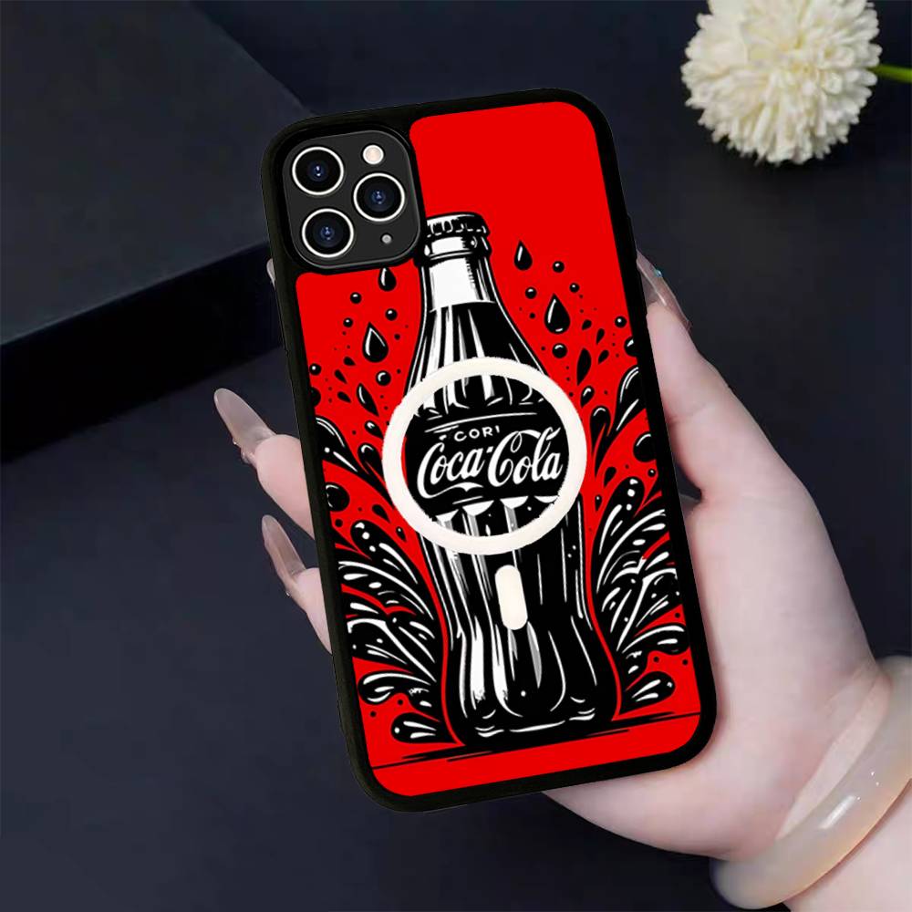 Bevande Calde C-Coca C-Cola Custodia Magnetica per Telefono Magsafe Wireless PC+TPU Per IPhone 11 12 13 14 15 16 17 Pro Max Plus