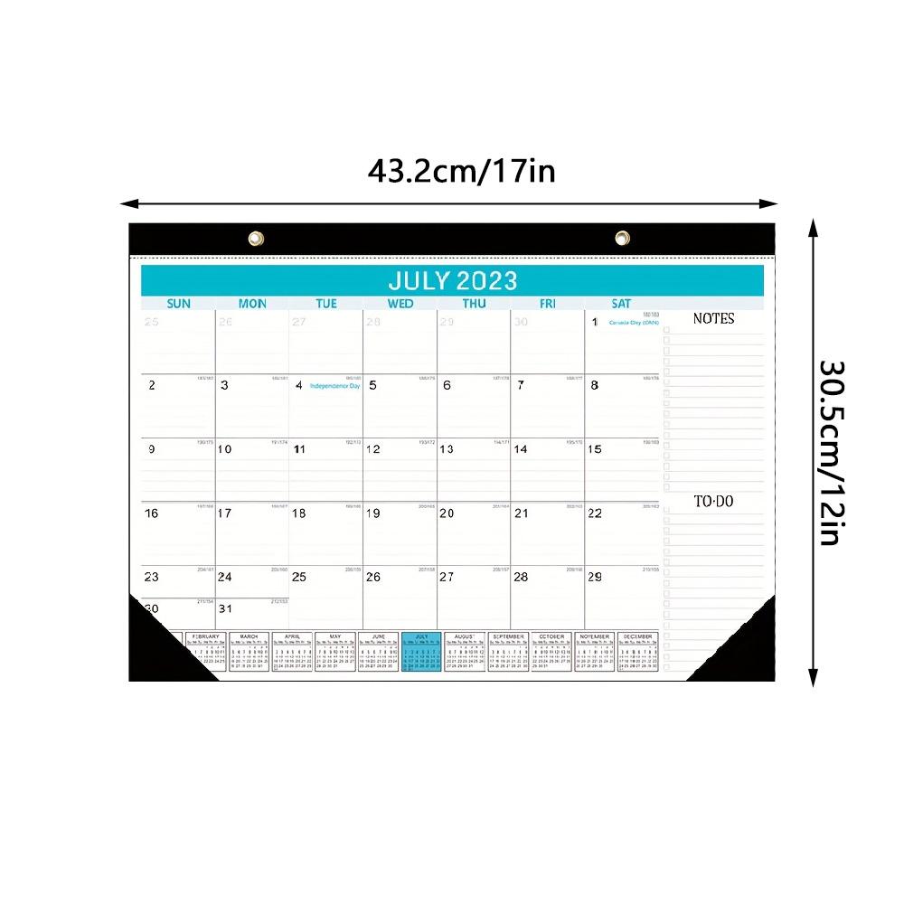 Kalendarz biurkowy 2023, lipiec 2023 grudzień 2024, 18 miesięcy, 17 x 12 cali duży kalendarz biurkowy/ścienny