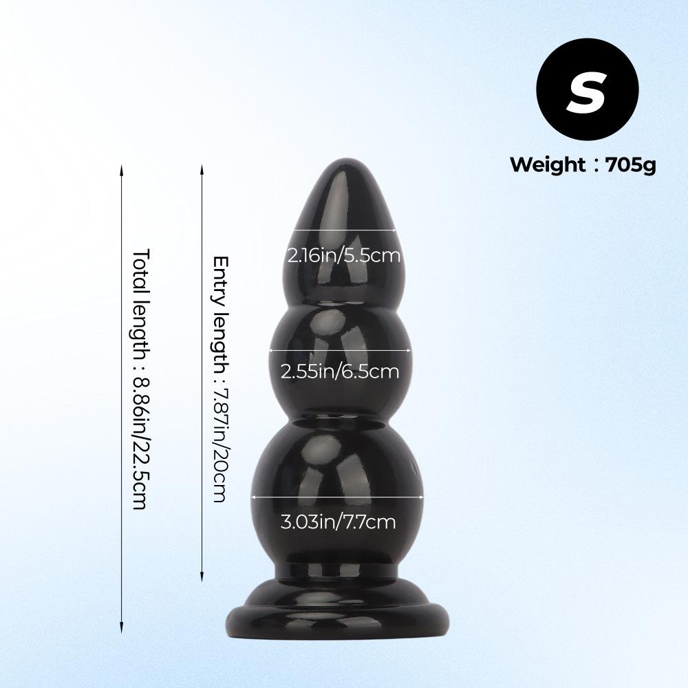 Black PVC Extra Large Anal Plug with Suction Cup Big Thick Fisting Dildo Anal Expander Masturbator Sex Toy