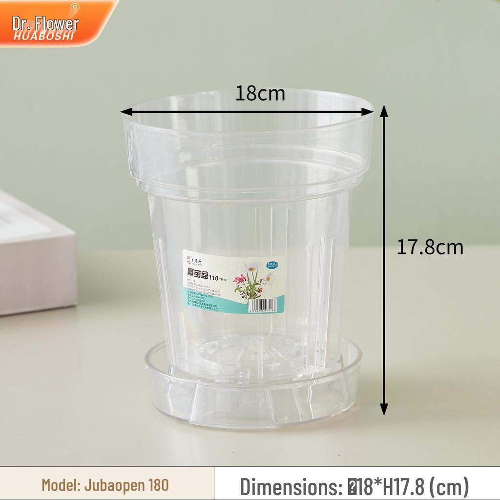 Wheeled Transparent Flower Pot Tray with Water Collection