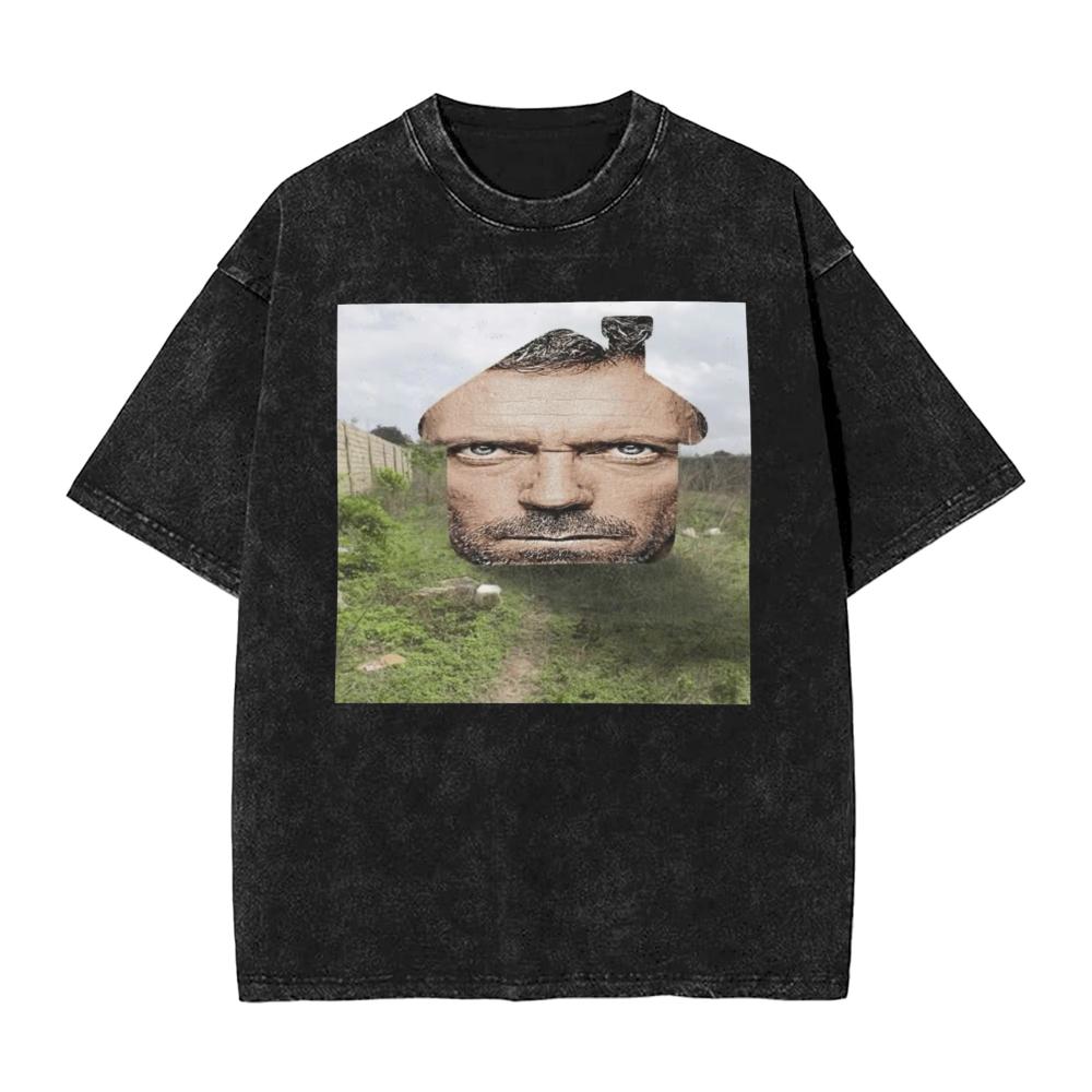 Mens Dr Gregory House MD Cat Meme Washed T Shirt Tees Summer Street Style ShortSleeve T Shirt O Neck Trending Casual Tee Shirt