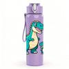 1PC Parent Kid Dinosaur Cartoon 750ml Color Plastic Sports Water Bottle Leakproof Flip Straw Lid Suitable for Sports Office Home Use