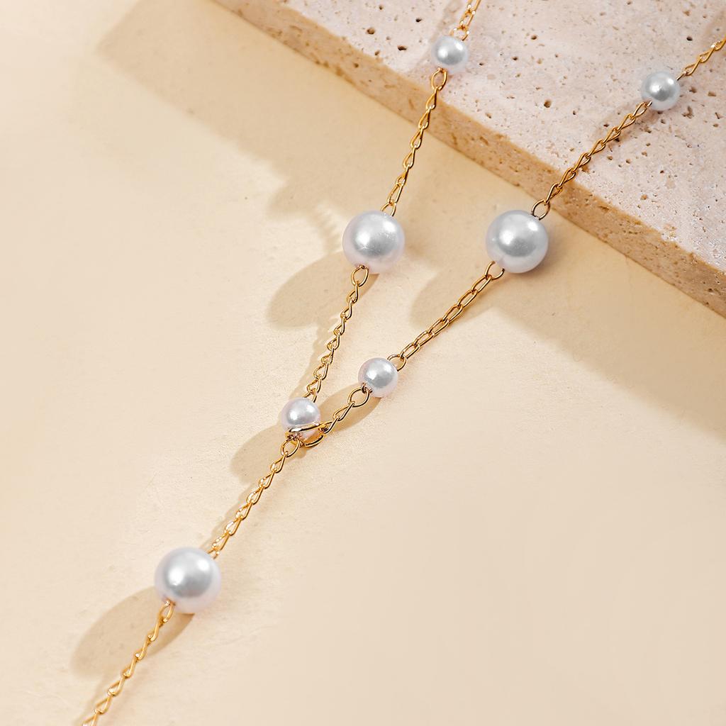 1 PC Long Ladies Imitation Pearl Necklace, Winter Sweater Chain, Suitable For Daily Wear
