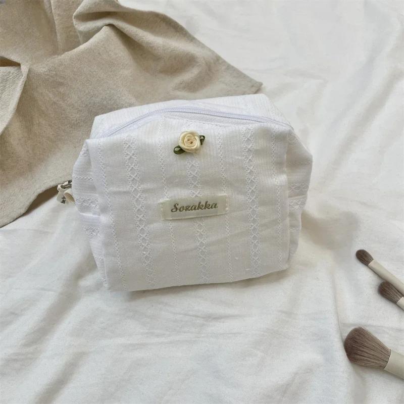 Cute Cosmetic Bag Yellow Pink White Makeup Pouch Portable Travel Toiletry Cosmetic Organizer Storage Bag for Women