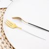 4PCS Stainless Steel Cutlery Rainbow Cake Fruit Fork Dinner Salad Fork Tableware Gold Dessert Fork For Hotel Party Kitchen Tool