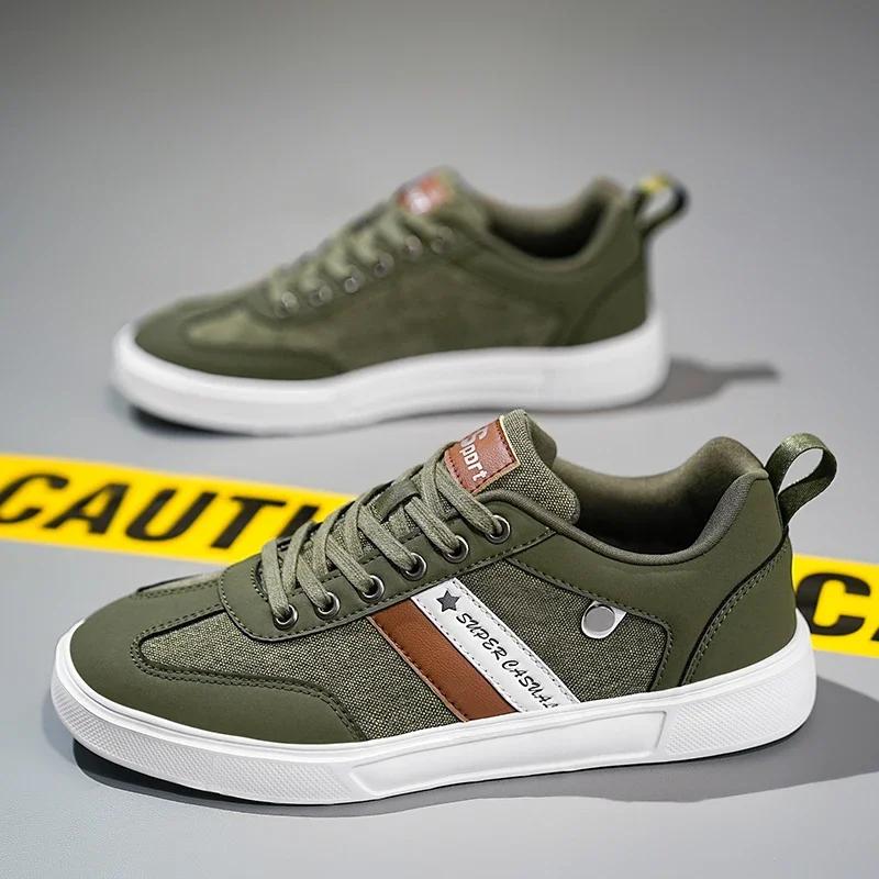 Men Shoes Canvas High Quality Breathable Flats Lace Up Leisure Big Size Fashion Comfort Soft Sole Non Slip Casual Shoes Men