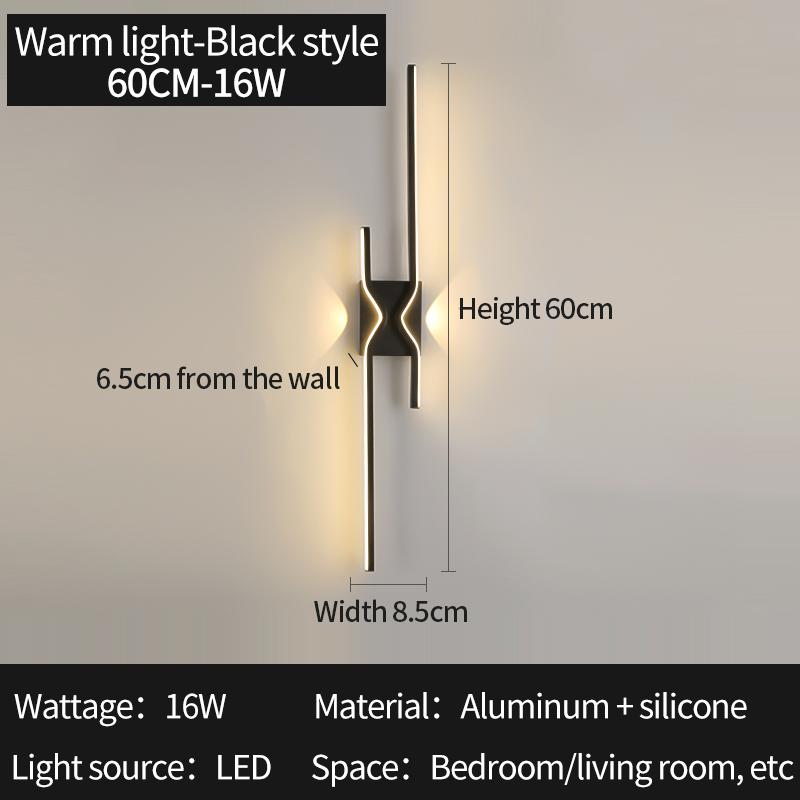 

Modern LED Wall Sconces Black Indoor LED Light Wall Lamp Bedroom Living Room Light Corridor Interior Lights Home Decor Wall Lamp Warm White (2700-3500K)