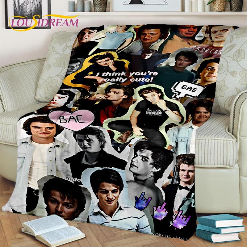 HD Printing Joe Keery Actor 3D Blanket,Soft Throw Blanket for Home Bedroom Bed Sofa Picnic Travel Office Rest Cover Blanket Kids