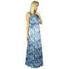 Bimba Women Long Satin Maxi Smocked Waist Sleeveless Dress Boho Gown
