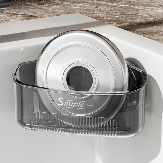 2Pcs Sink Drain Racks Sponge Holders Large Capacity Strong Load-bearing Suction Cup Triangle Storage Racks with Drain Hole