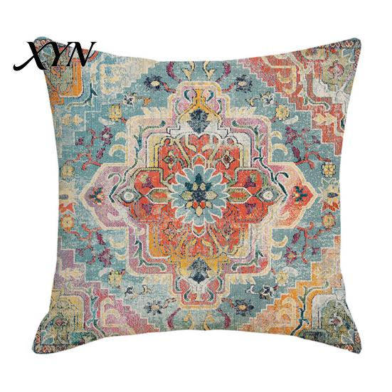 Square Pillow Case Boho Throw Covers, 18 x Inch Bohemia Bedroom Pillowslip Ethnic Style Cushion Case, Decorative Pillowcase for Sofa Couch