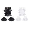 Adjustable Tie Ruffled Collar Wrist Cuffs For Victorian Age Costumes and Cosplay Halloween Accessory