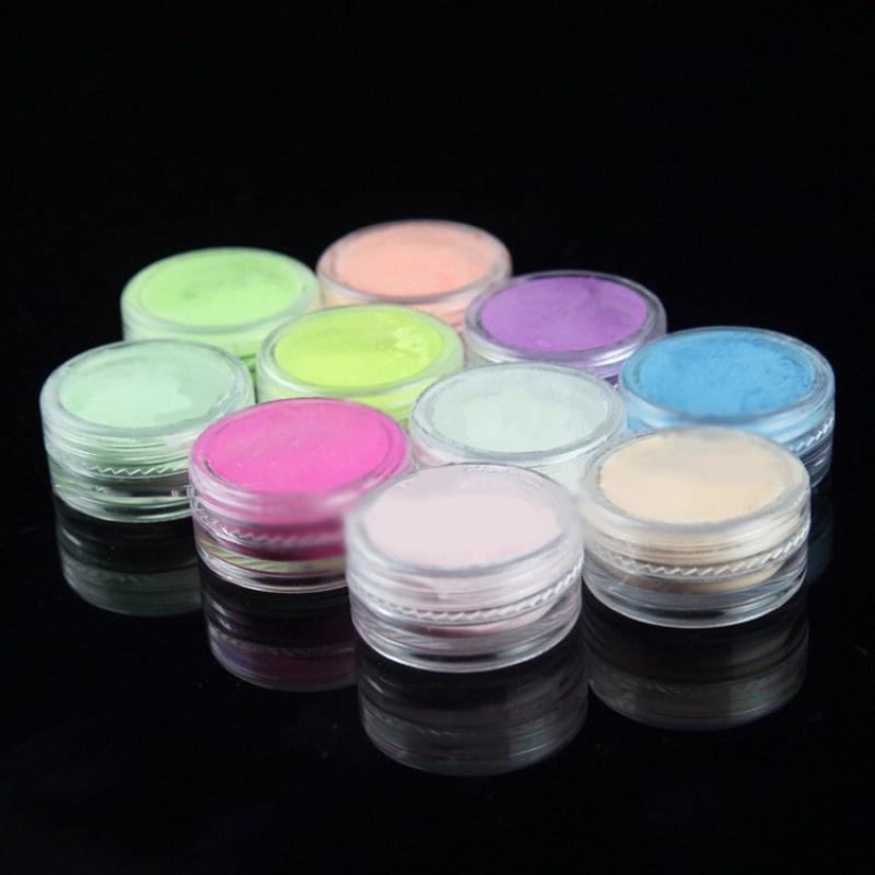 Neon Bright Nail Polish Powder Shining In Dark Dust Luminous Fluorescence Nail Art Glitter Powder