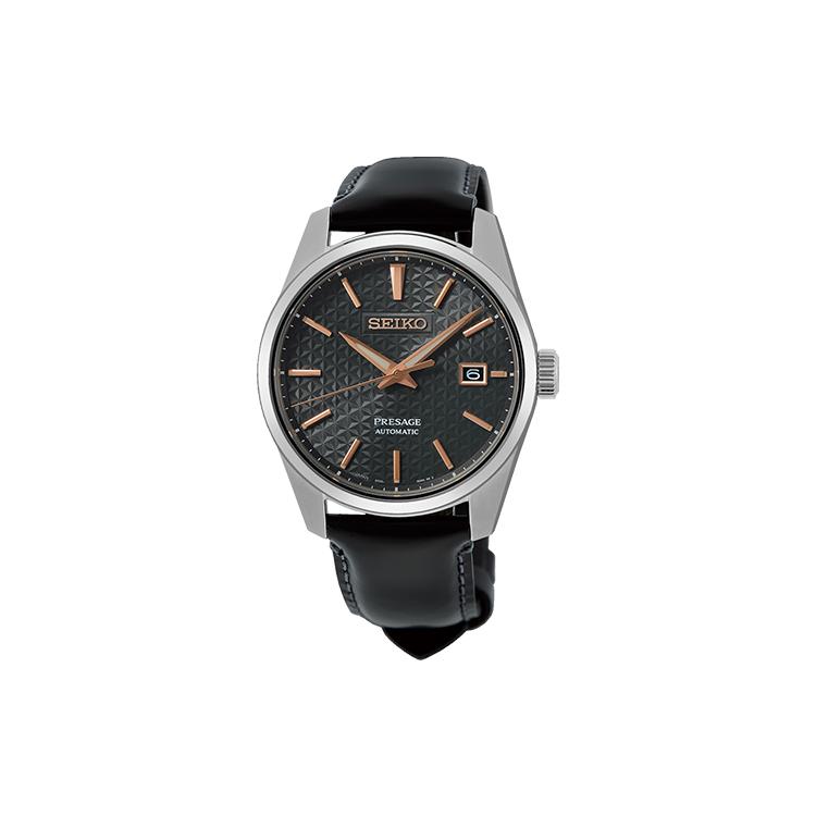 SEIKO Mechanical Movement Genuine Leather Strap Watch Unisex Black Dial SPB231J1 SPB231J1 Black Strap