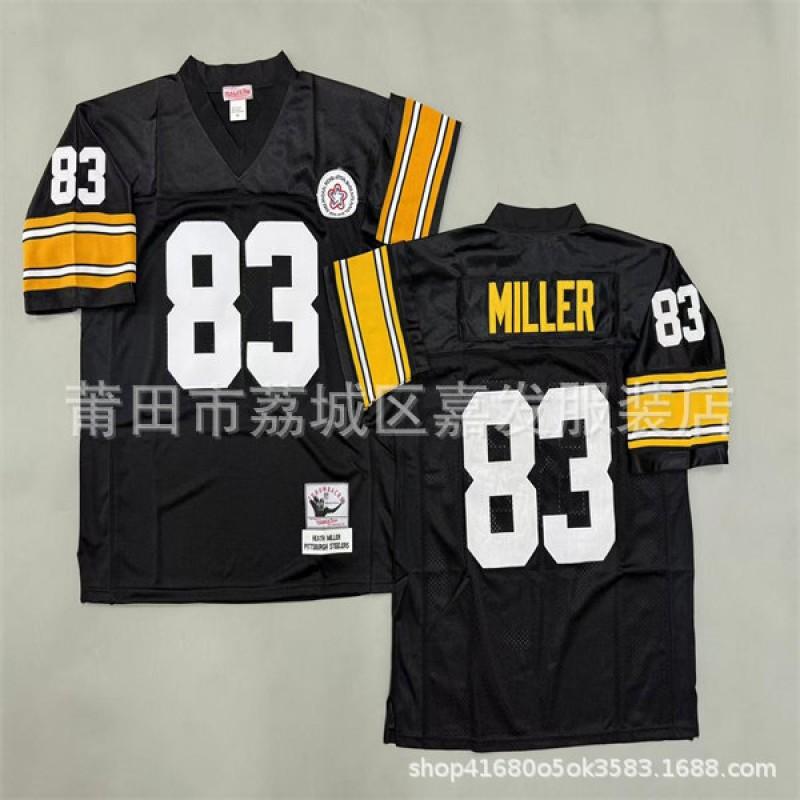 Pittsburgh Steelers Vintage NFL Football Jersey Men Cotton Embroidered Training Shirt Rugby Sport Wear
