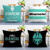 Luxury B-Bianchi Logo Pillow Case Sofa Living Room Bedroom Double-sided Printing Square Cushion Nap Time Pillow Case