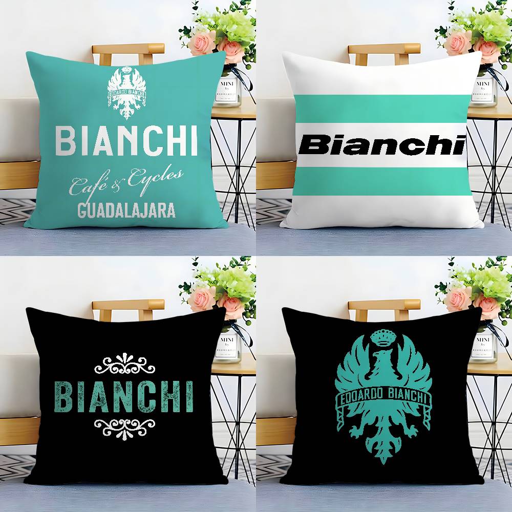 Luxury BBianchi Logo Pillow Case Sofa Living Room Bedroom Doublesided Printing Square Cushion Nap Time Pillow Case