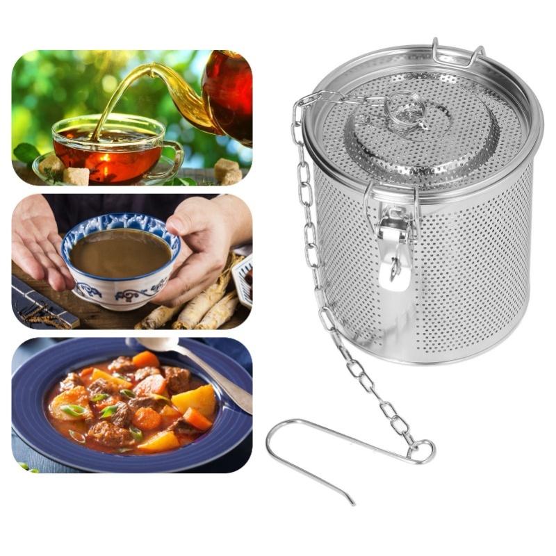 Stainless Steel Seasoning Bag Multipurpose Spice Filter Seasoning Strainer For Gravy Soup Taste Spice 1.3L