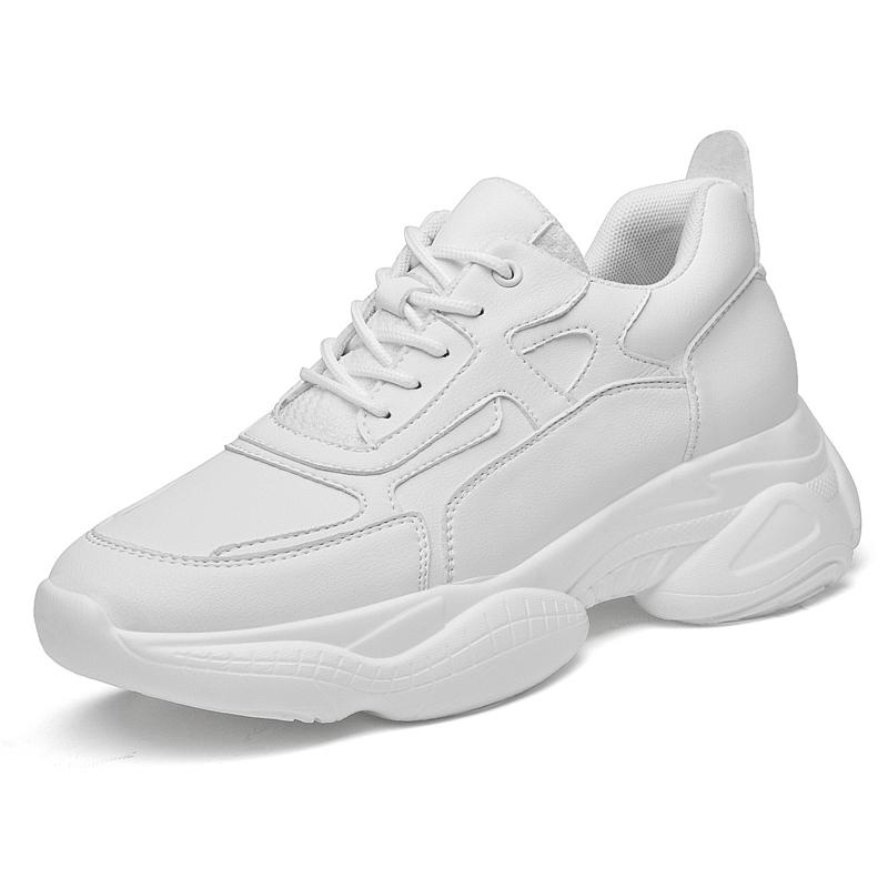 White Sneakers Men Elevator Shoes Height Increase Shoes For Men Height Increase Casual Black Shoes 6Cm Comfortable Thick Bottom