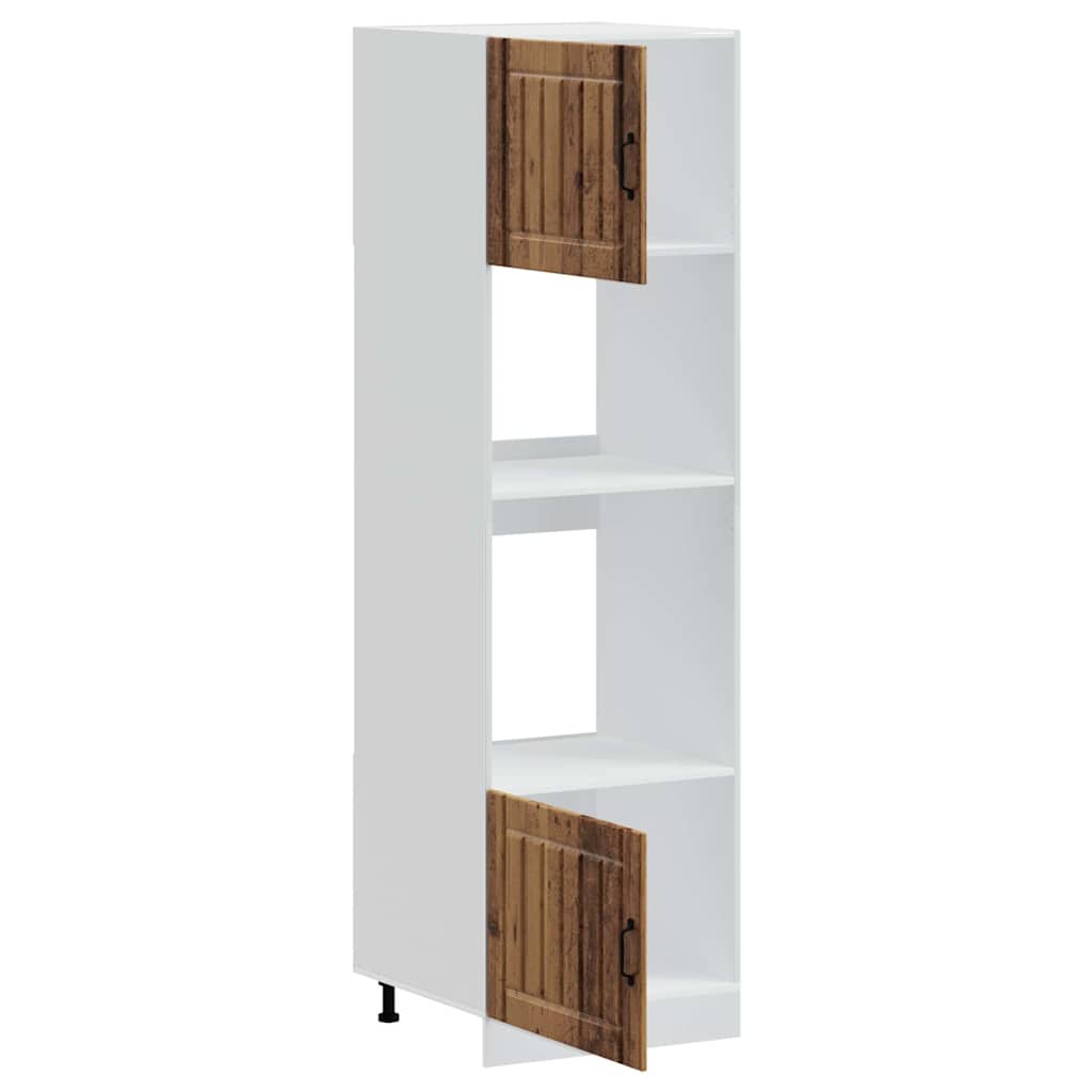 2 Piece Oven Surround Cabinets Lucca Collection Rustic Wood Effect Particleboard