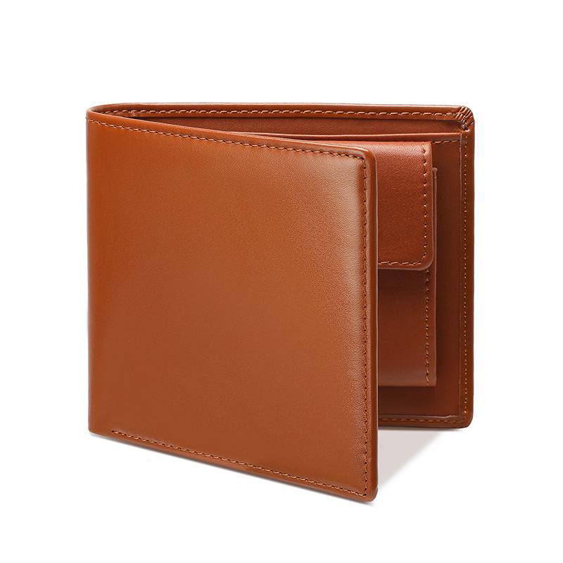 Men's Wallet, Two Fold Leather Wallet, Multiple Card Slots, Change Slots, Short Wallet Clip