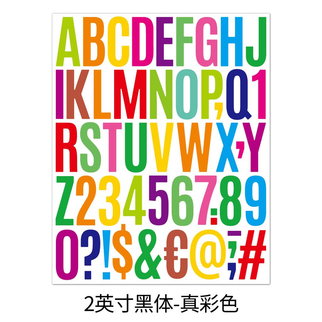 2-inch Letter Sticker Multi-color Packaging Can Be Combined with Any Combination. Laptop Hand Account Decorative Alphanumeric Sticker
