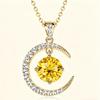 8mm Fashion Crescent Moissanite S925 Sterling Silver Necklace High End Unique Dynamic Pendant Clavicle Chain For Women